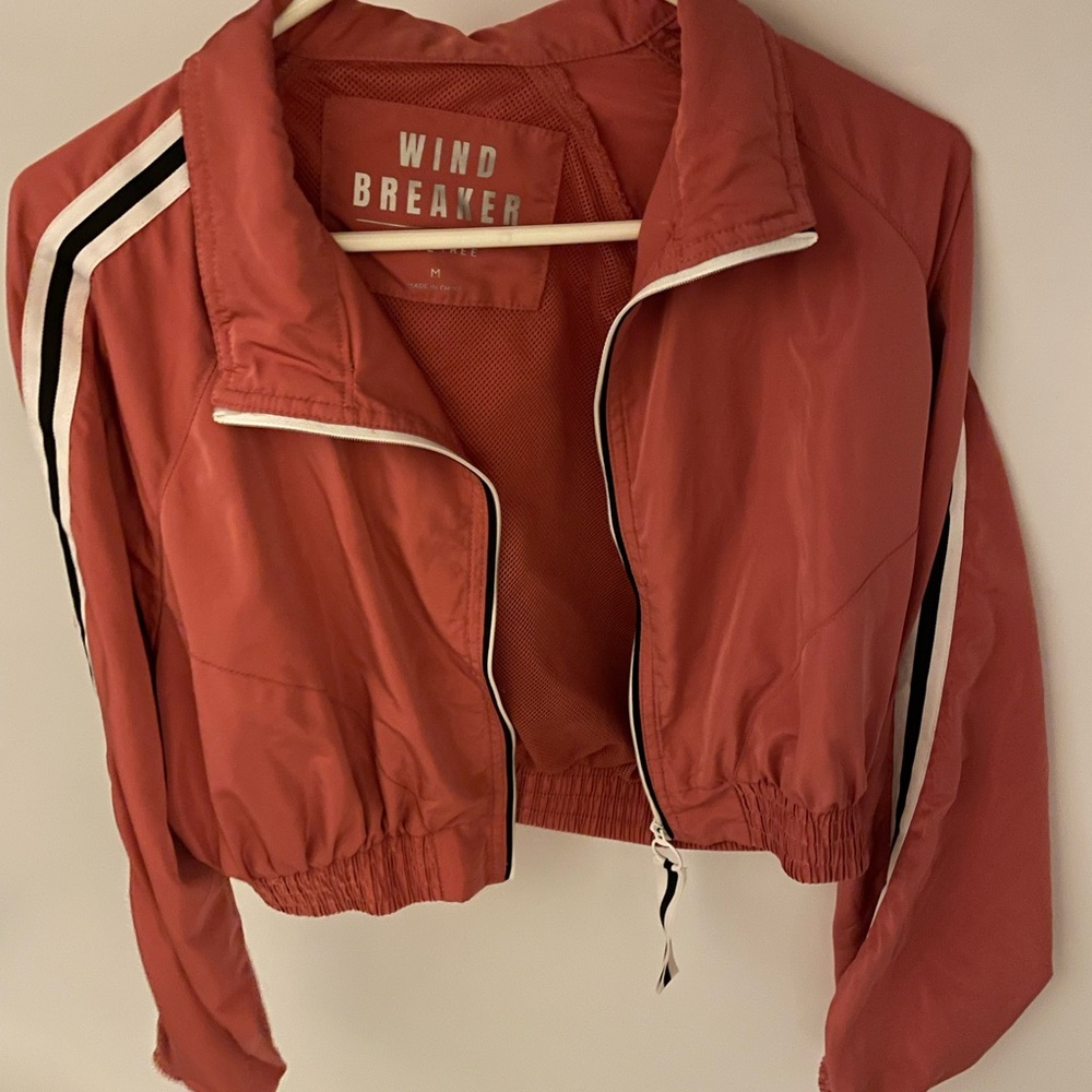 Windbreaker Women's Coral Cropped Bomber Jacket